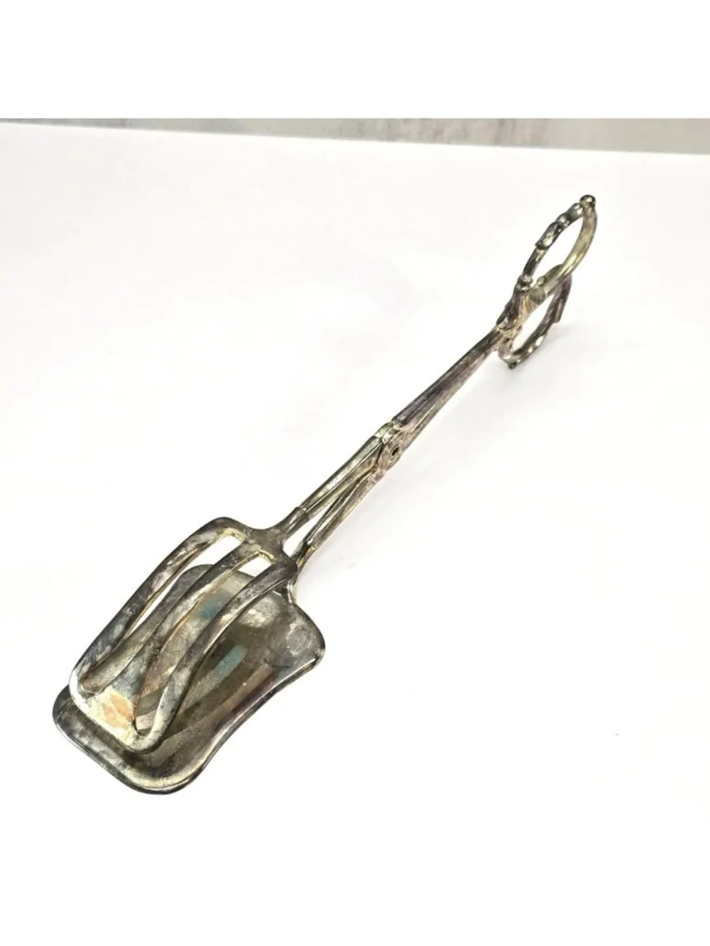 Vintage Taunton Italy Silver-Plated Pastry Tongs Scissor Style VL5061